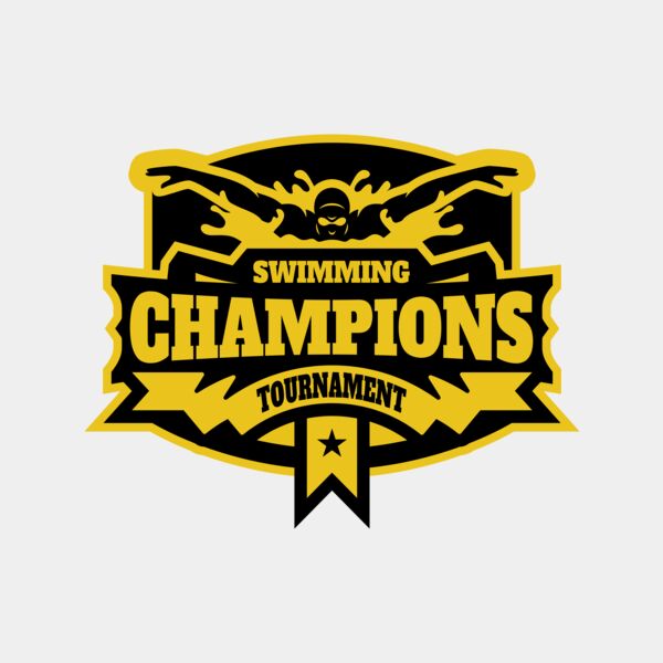 Champions Swimming Tournament logo template Thumbnail