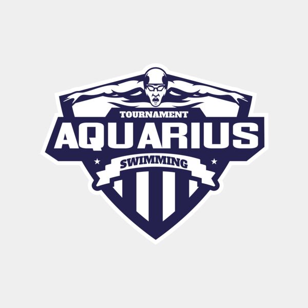 Aquarius Swimming Tournament logo template Thumbnail